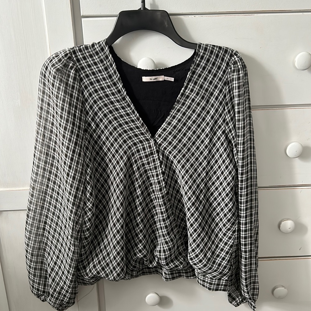 Black and White Blouse